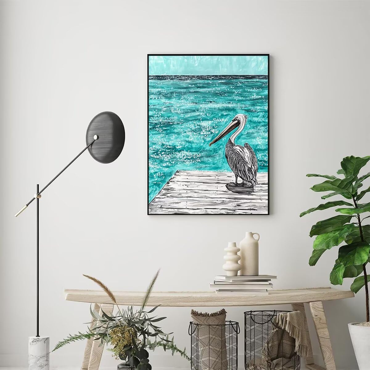 Dipingere con i Numeri Bird, Paint by Numbers Adulti Oceano, Fai da te Creativi Adulti Quadri da Dipingere Numerati Kit per Decorazione Della Parete di Casa, Regalo 100x135 cm Senza Cornice 72-P
