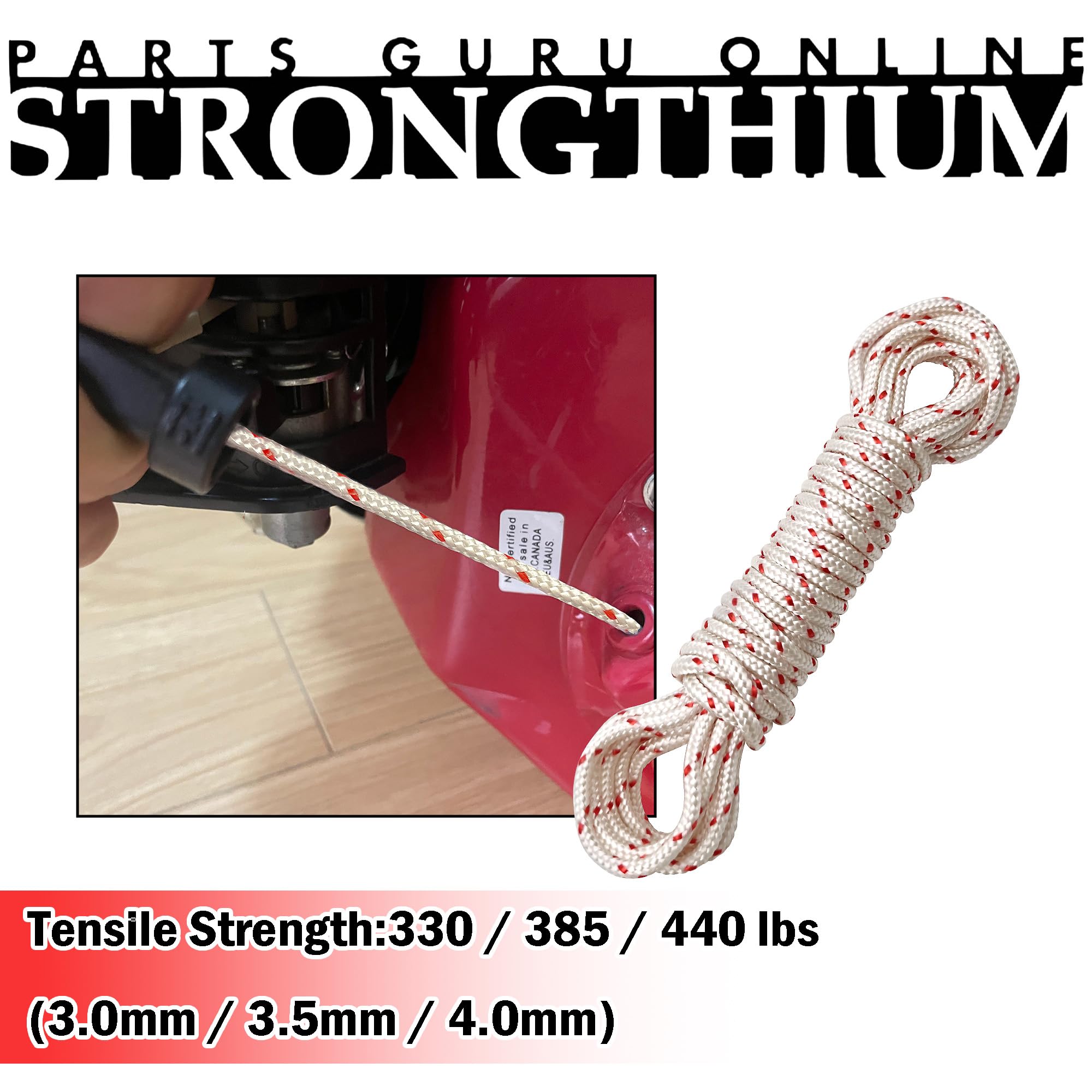 Strongthium Zestaw linek startowych o średnicy 3 mm, 3,5 mm, 4 mm do kosiarek, pił łańcuchowych i myjek wysokociśnieniowych z 3 uchwytami