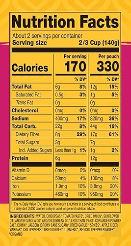 Miniatura 2 de Tasty Bite - Channa Masala, comida hindú, platillo listo para comer, para meter al microondas, 10 onzas (6 unidades)