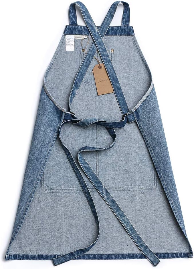 Jeanerlor - Cotton Denim Apron for Women and Men Hairstylist Adjustable S to XL