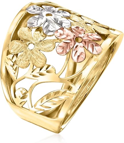 Miniatura 3 de Ross-Simons Italian 14kt Tri-Colored Gold Floral Ring