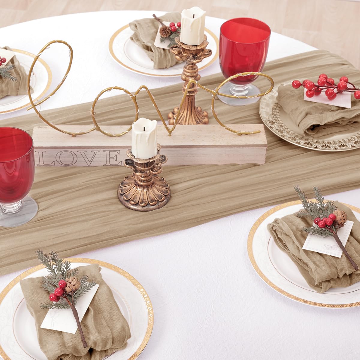 Tovaglioli di Stoffa Formaggio Set da 60 tovaglioli di Garza al Formaggio 21"x21" stropicciati sfusi per Decorazioni per Eventi Doccia