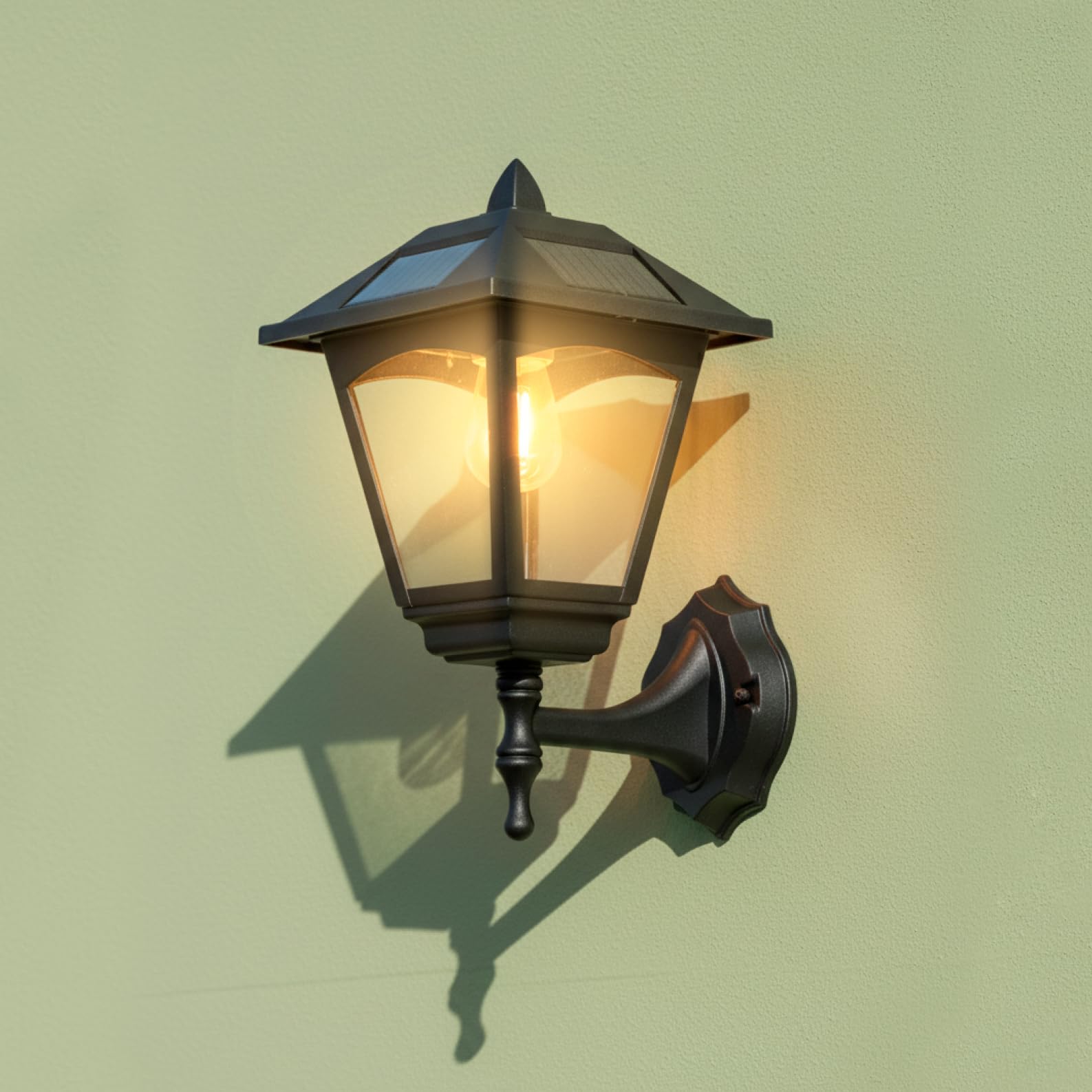 LED ATOMANT 2x Farola Solar LED Vintage 5V 1.2W Color Luz Calida IP65 | Bateria 1200mAh, Autonomia 8-12h