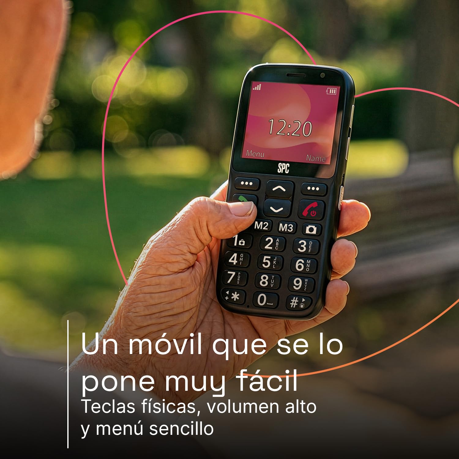 SPC Polaris Pure – Teléfono móvil 4G para Mayores con GPS y Control Remoto | Compatible con app gestión remota SPC Care, botón SOS, teclas grandes, base de carga, radio FM, linterna y fácil de usar