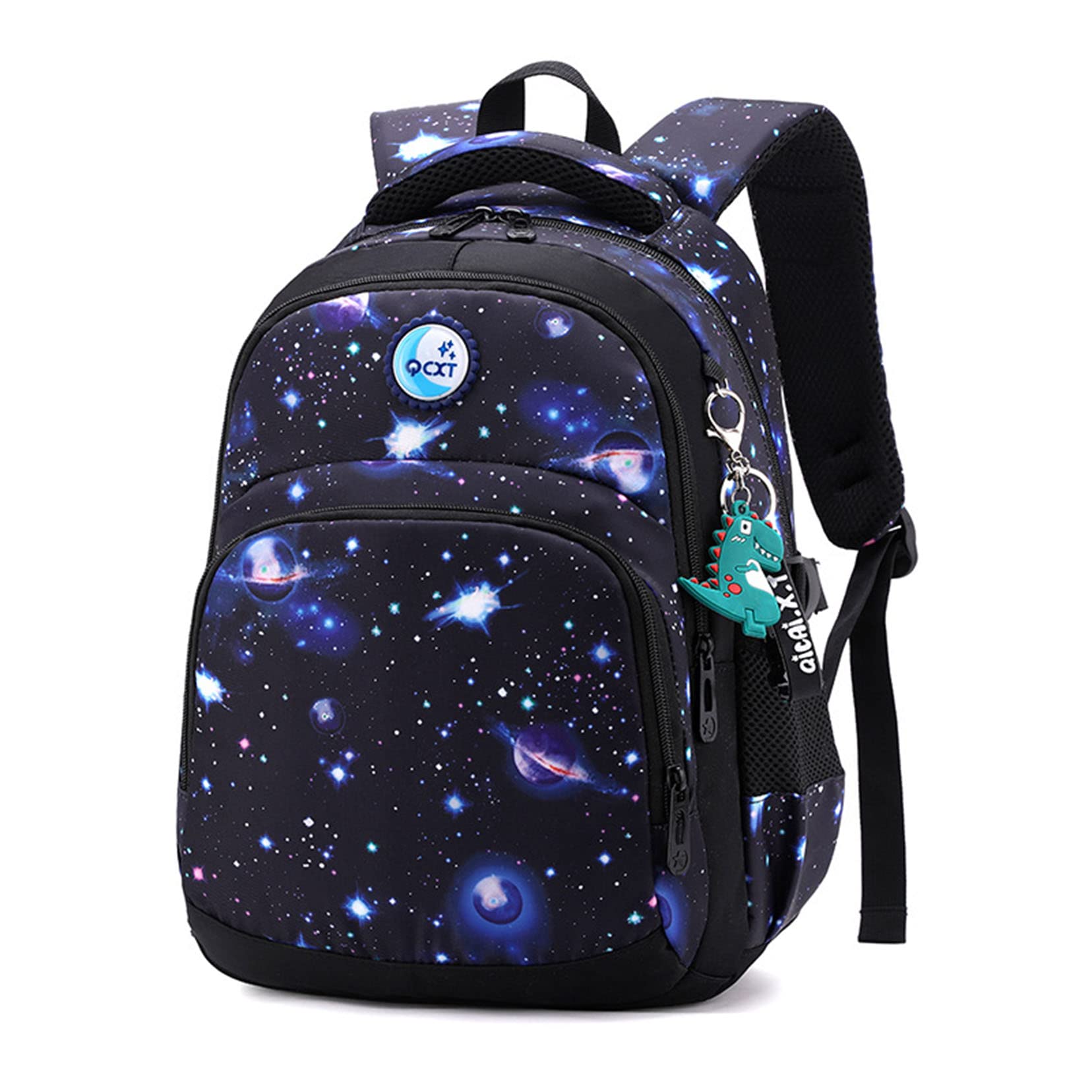 ZALTAS Blue Starry Sky Kids plecak dla chłopców i dziewczynek, plecak szkolny, wodoszczelny, z zawieszką, czarny