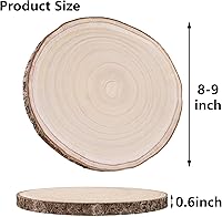 Vista 2 de 10 piezas de rodajas de madera de Paulownia natural de 8-9 pulgadas, rodajas de madera para centros de mesa y decoraciones de mesa, rondas sin