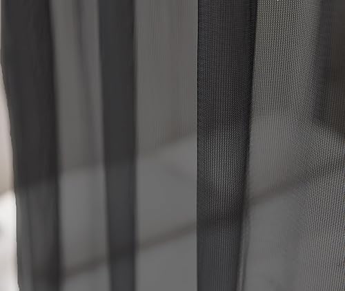 Miniatura 5 de Akiky Cortinas de dosel para cama, toldos negros transparentes, cenefa, 1 panel de toldo, tamaño King, bufanda, cenefa para decoración del hogar