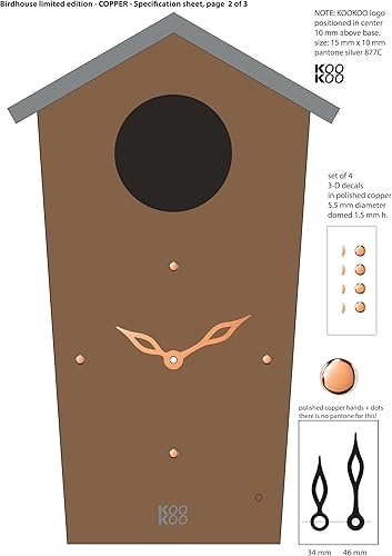 Vista 41 de KOOKOO Birdhouse - Reloj de cuco de diseño moderno con 12 voces naturales de pájaro o llamada de cuco Negro
