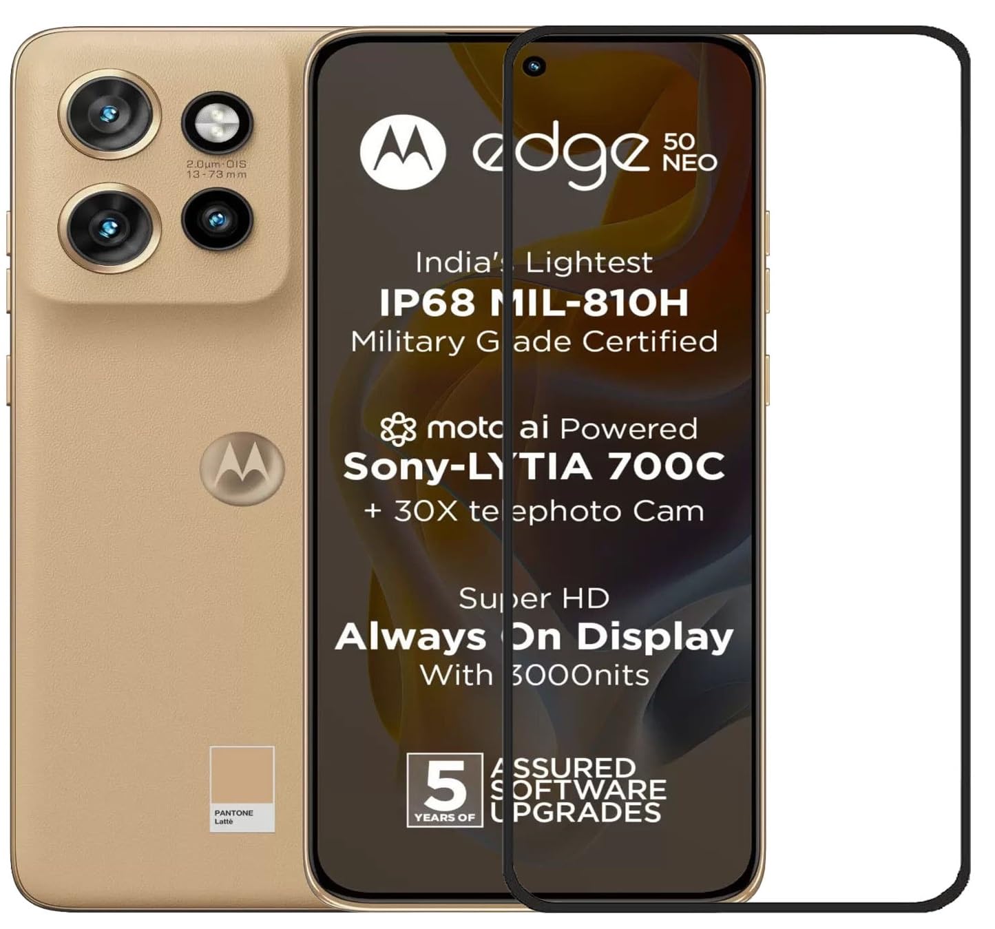 HYPER® Edge to Edge Tempered Glass for MOTOROLA Edge 50 Neo with Installation kit (BLACK) (Pack of 1) (B0DHPBHJK5) Amazon Price History, Amazon Price Tracker