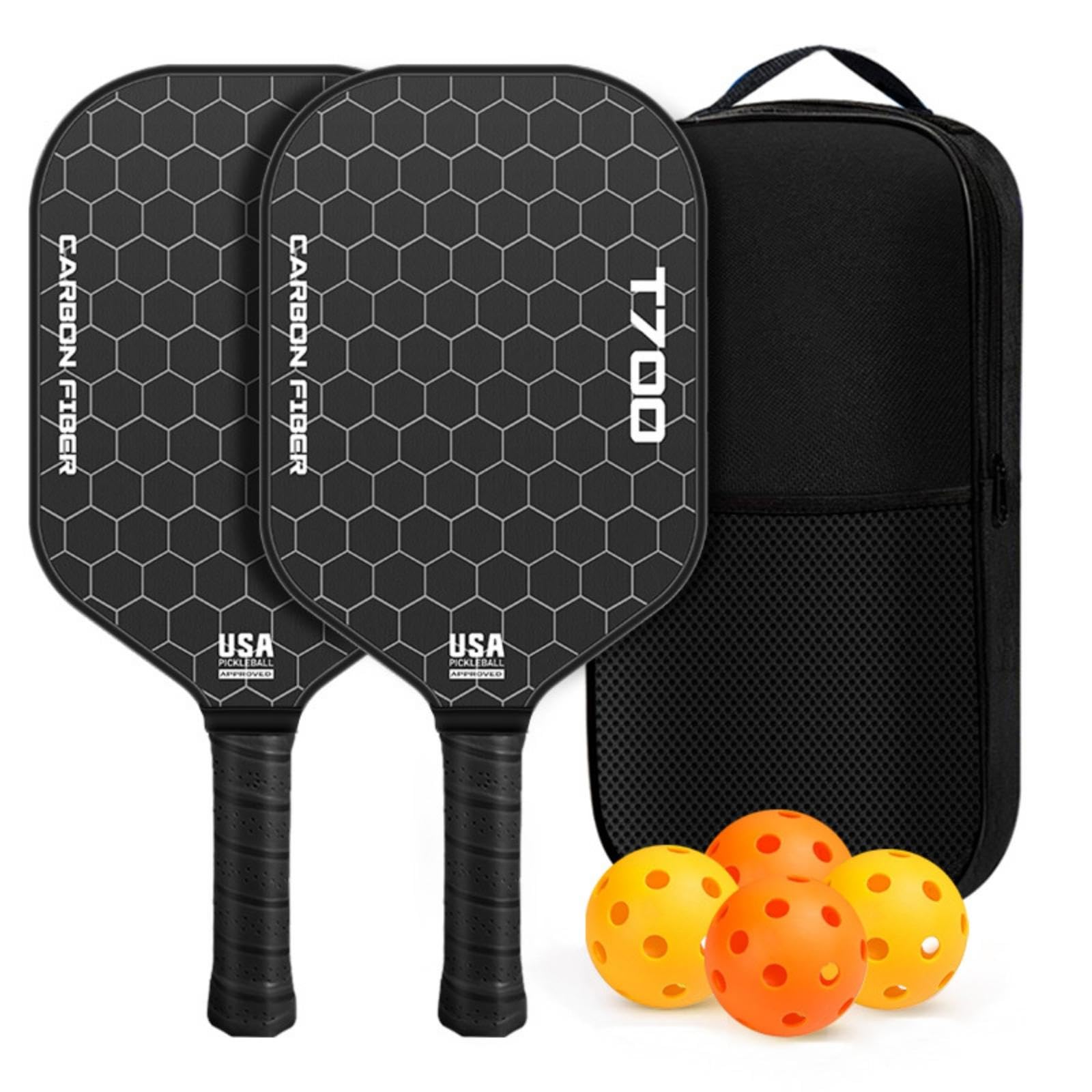 Pickleball Starter Kit Carbon Fiber Pickleball Kit with Case Textured Grip Athletic Goods for Beginners, Adults, Practice Practices, Outdoor Courts-picture-19