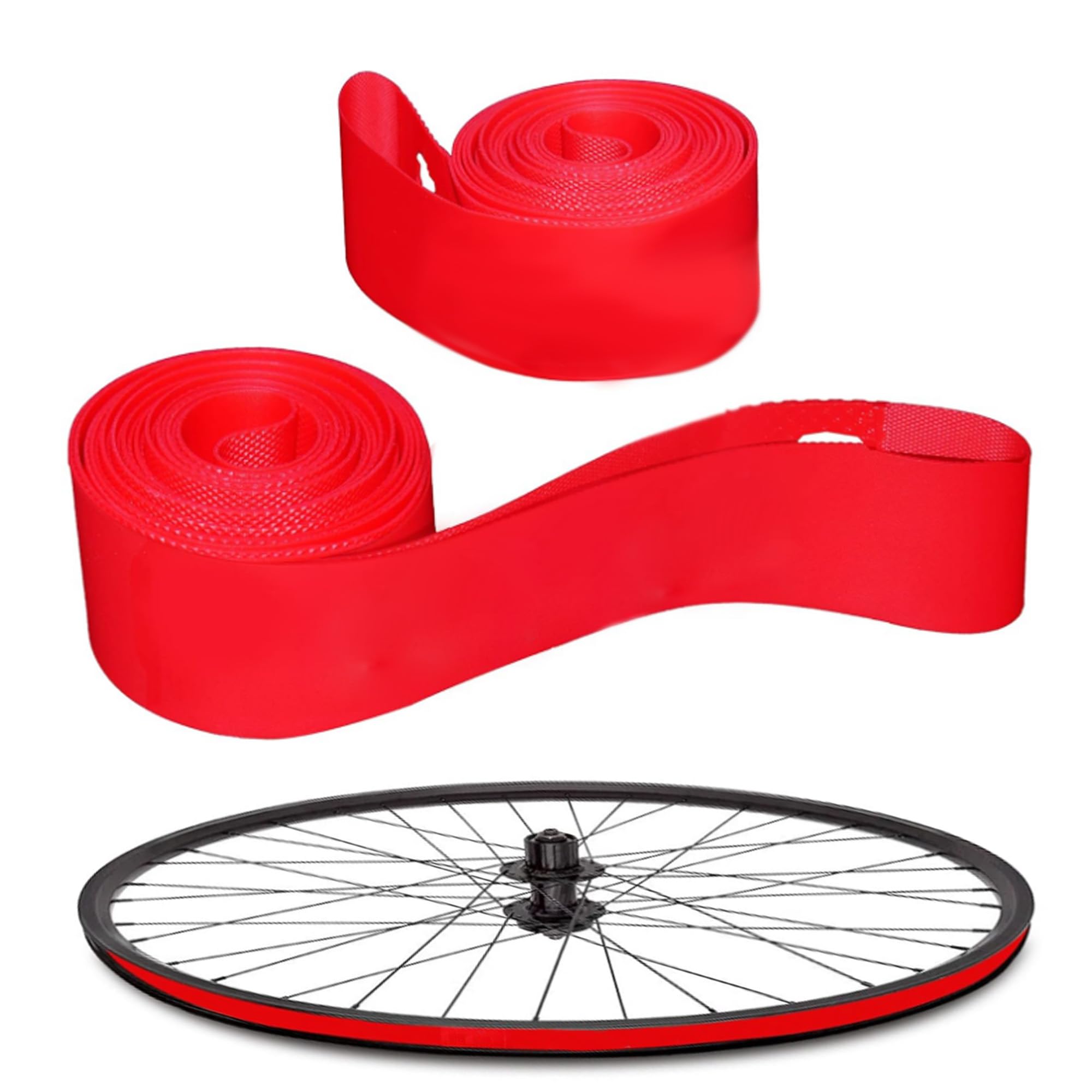 2Pcs 20” Bicycle Rim Strip Rim Tape, High-Pressure & Puncture Resistant Inner Tube Protection Pad, Elastic PVC Bike Wheel Liner Tire Liners for Mountain & Road Bikes 20"