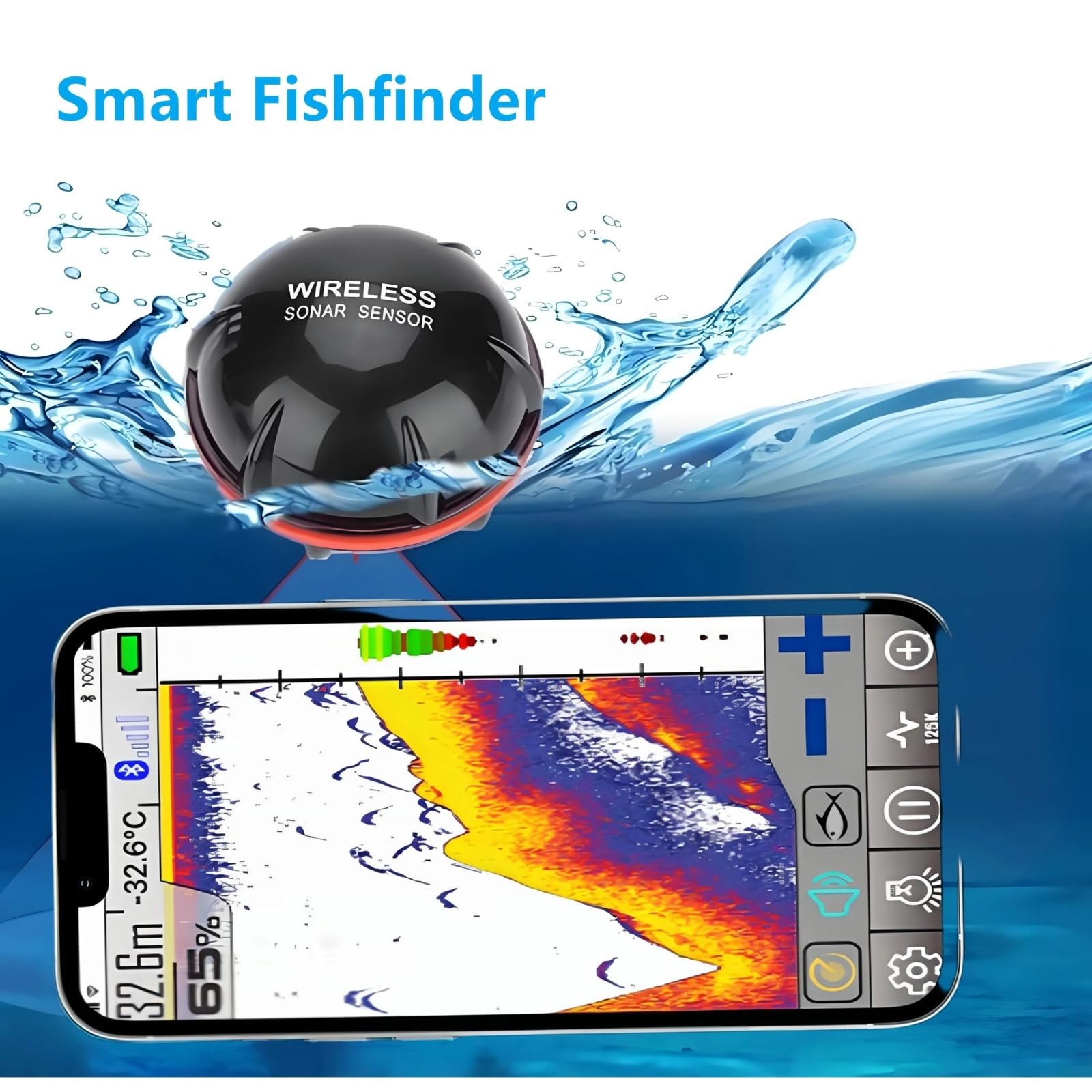 Ecoscandaglio, Ecoscandaglio con sensore sonar wireless per la pesca