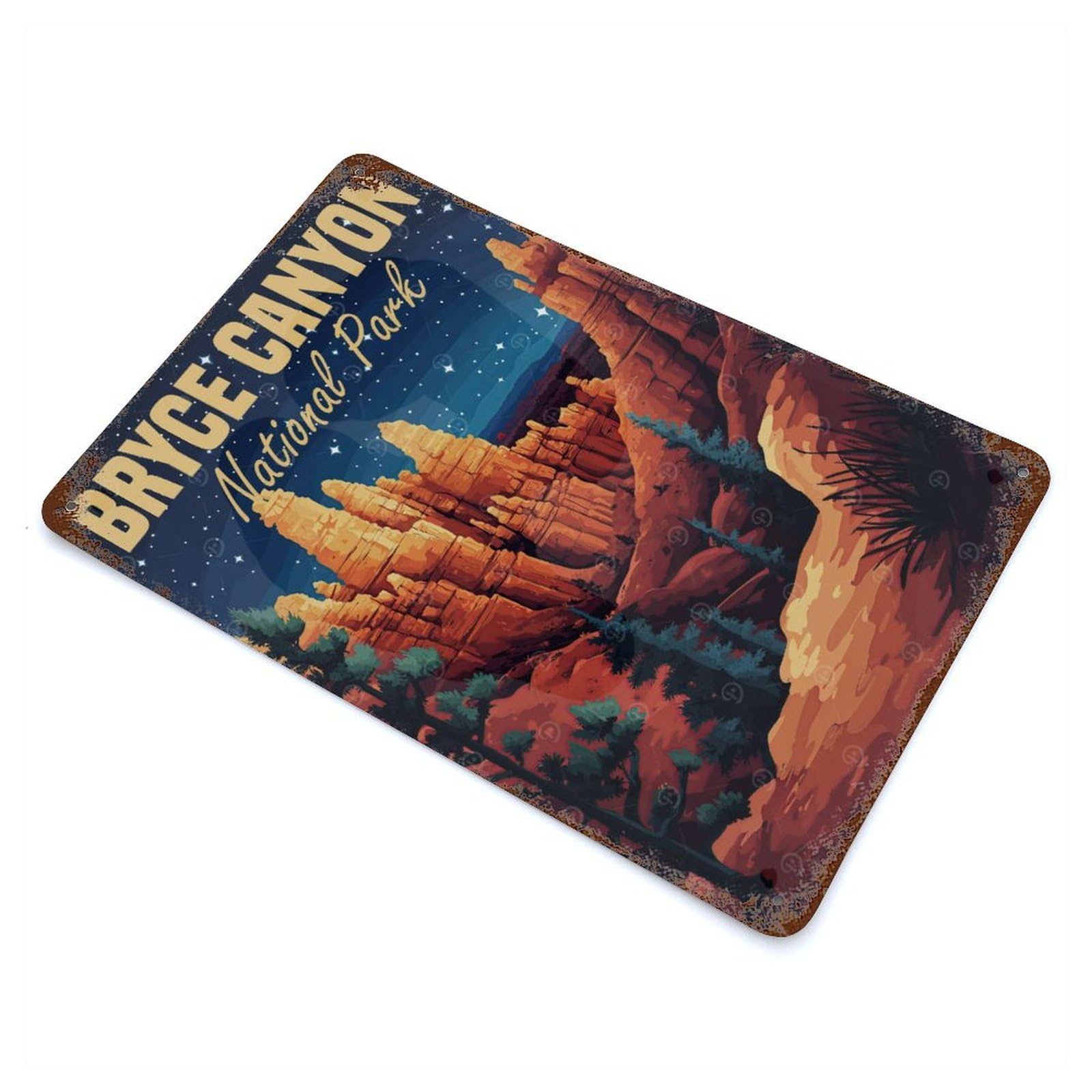 Bryce Canyon National Park 11.8"x7.9" Decorative Tin Sign, Rustic Home Decor for Patio, Garden Room And Bar Decor