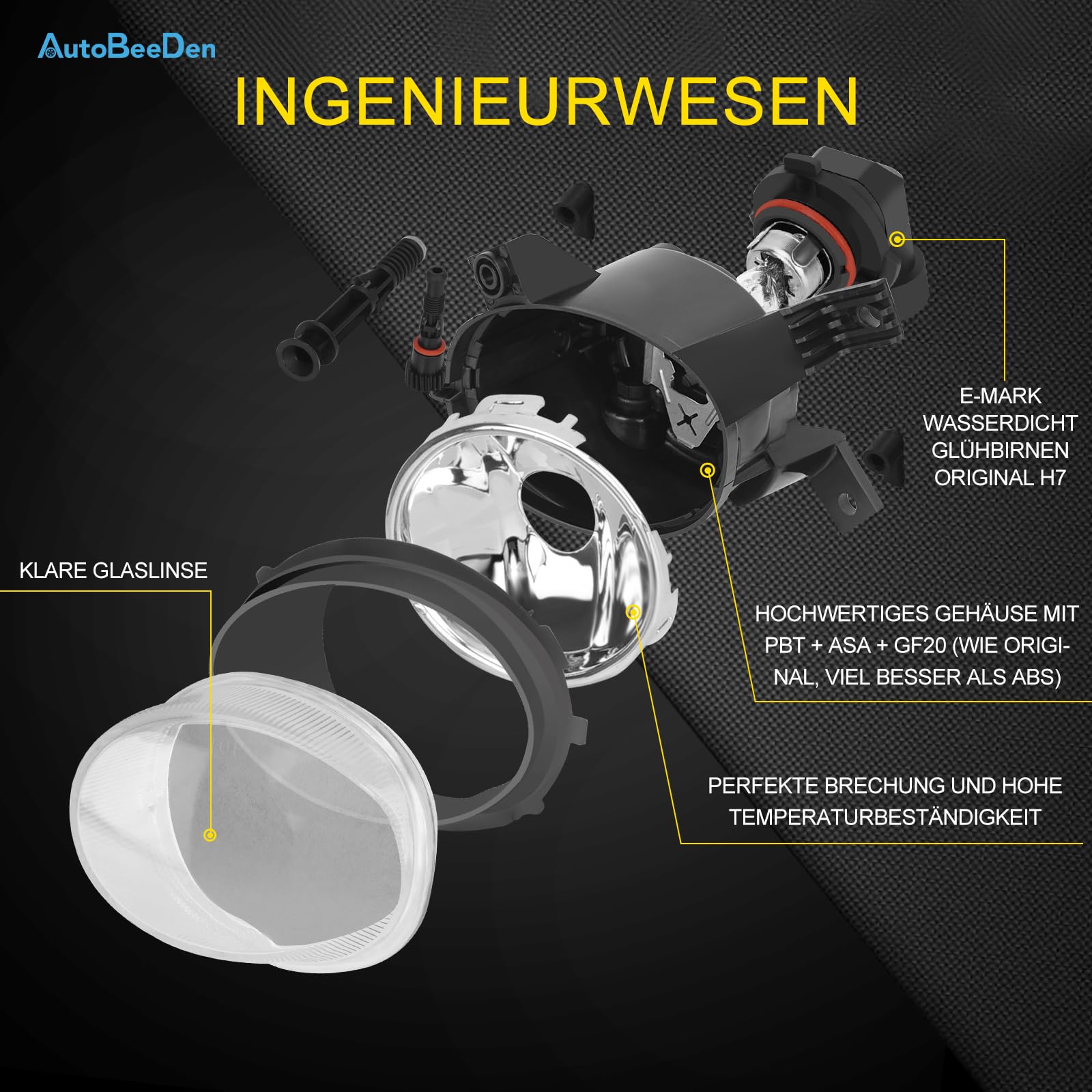 Nebelscheinwerfer kompatibel mit Audi A4 A3 S3, 8EC 8ED 8H7 8HE 8P1 8PA 8P7, V-System S-Linie Stoßstange Version, 05/2003-05/2013 (Klar Objektiv)