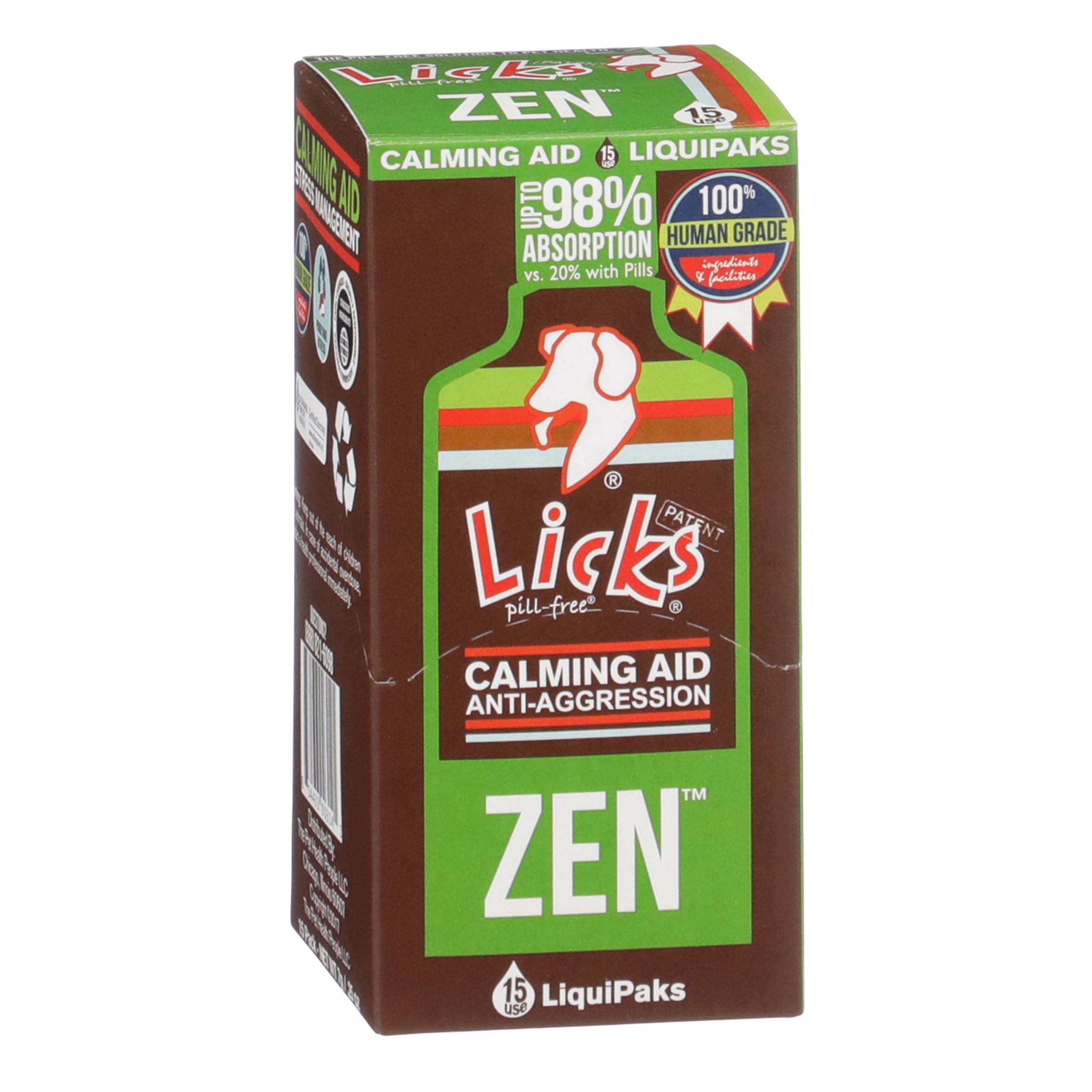 Licks Dog Zen Calming Aid Supplements - 15-use (Roasted Chicken Flavor)
