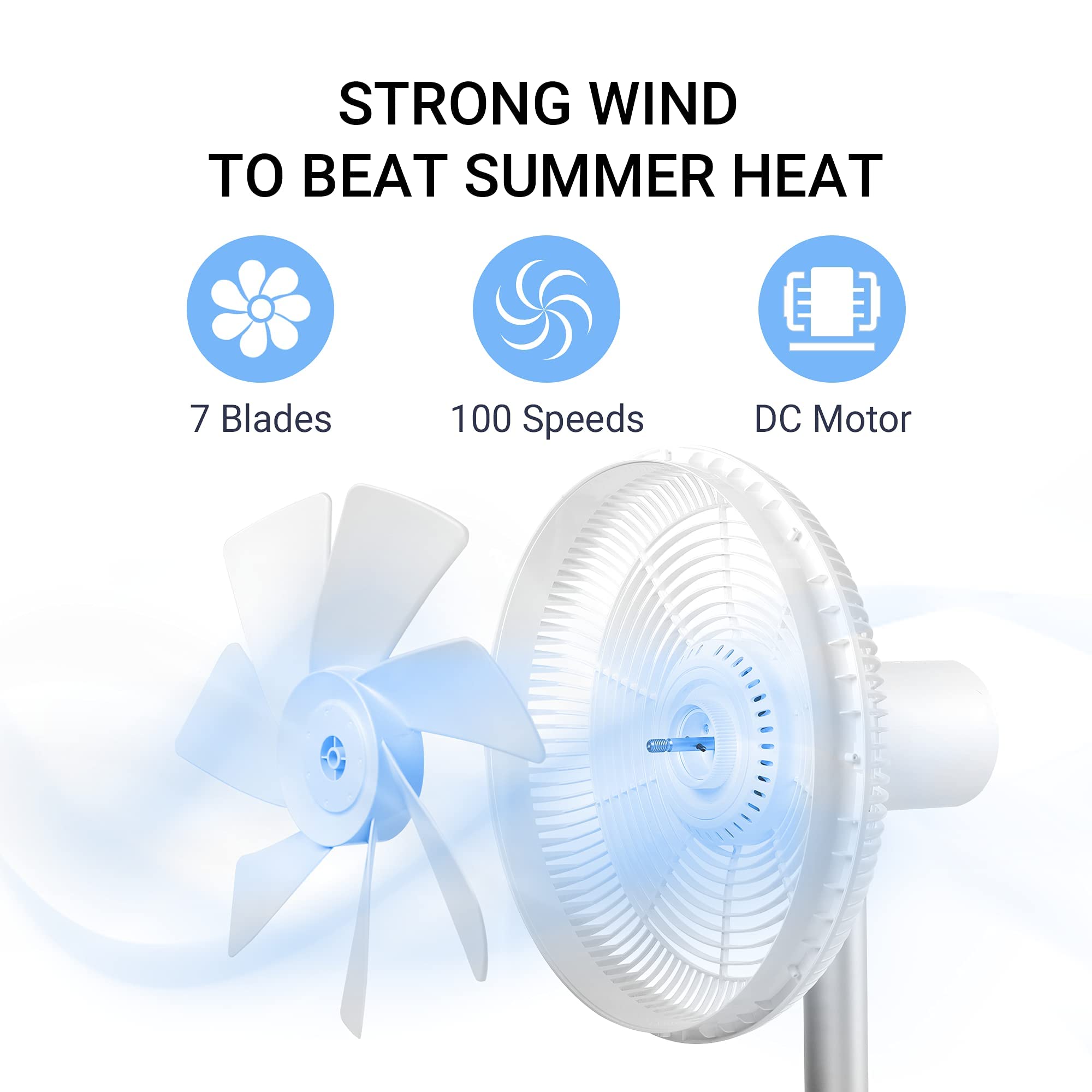 Buy Smartmi Outdoor Pedestal Fan 2S, Standing Fans for Bedroom