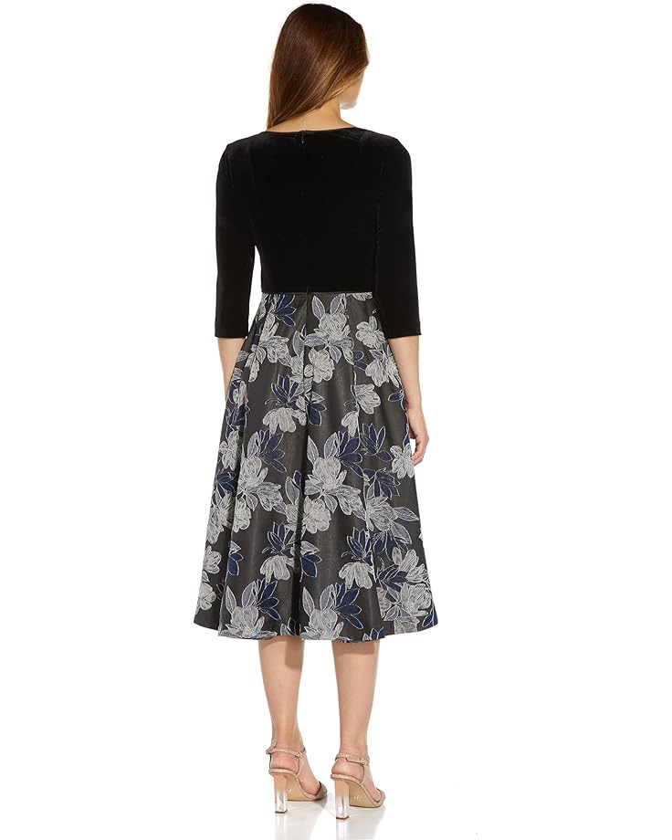 Adrianna Papell Velvet & Jacquard Midi Dress - #2 of 2