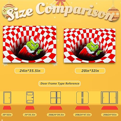 Miniatura 6 de Felpudo ilusión, tapete antideslizante para decoración de Navidad, alfombra esponjosa con ilusión visual 3D.