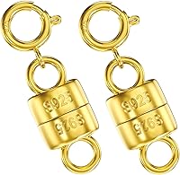 Vista 14 de OHINGLT cierres y broches magnéticos para collares de plata de ley 925, convertidor de cierre magnético de oro y plata para suministros