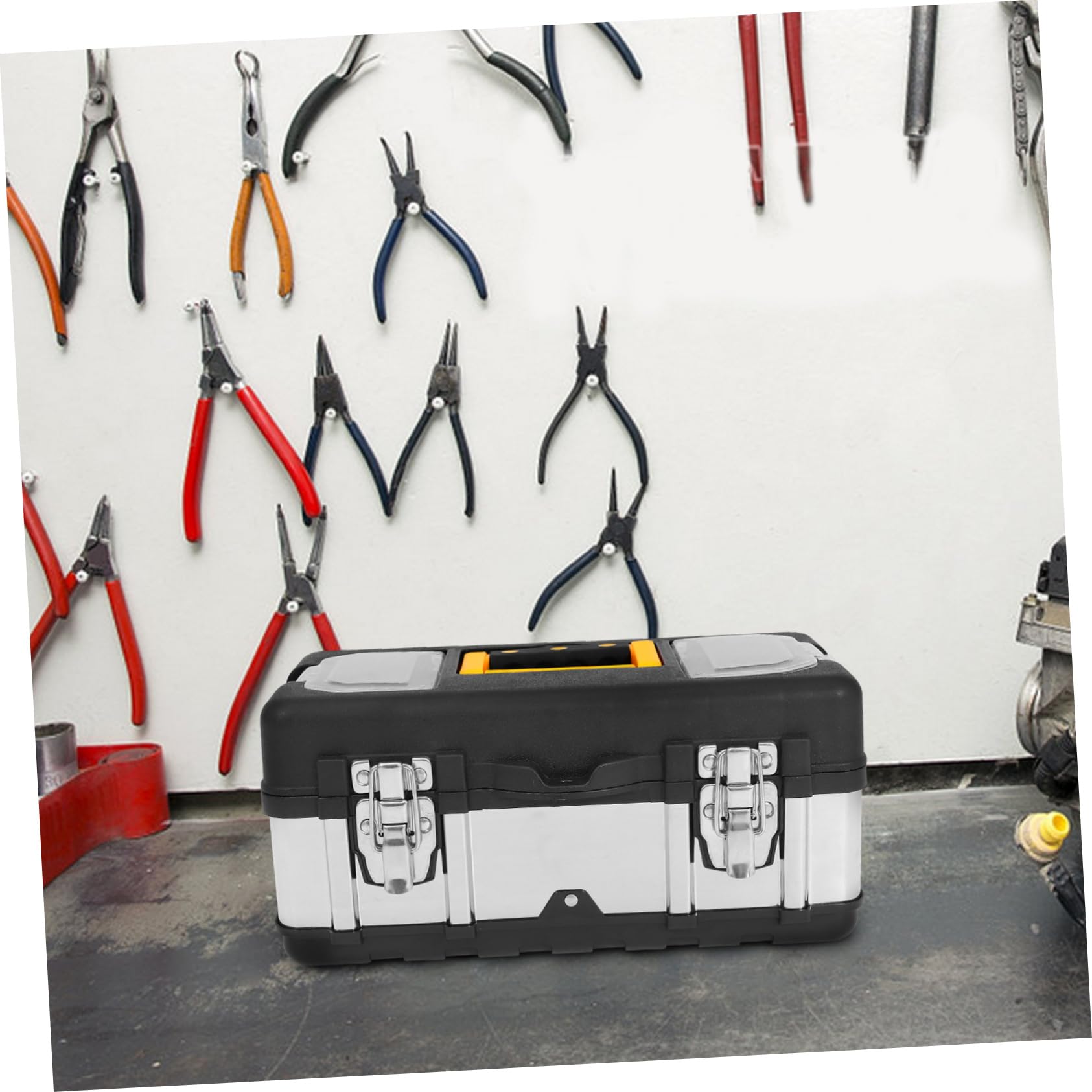 Cassetta portautensili portatile con serratura con bagaglio a mano in acciaio inox Toolbox Organizer per Caja De Herramientas
