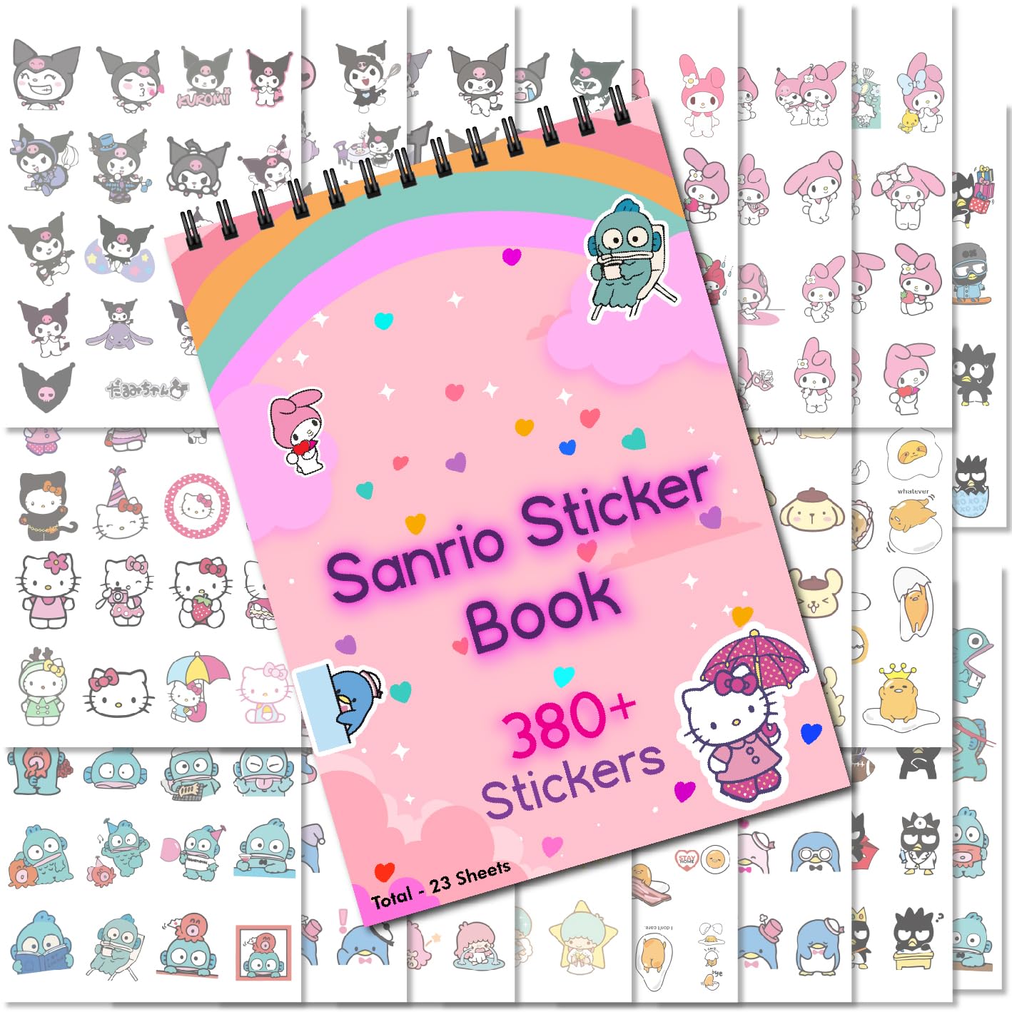 ISEE 360 Sanrio Sticker Book for Kids | Scrapbooking Sticker Book for Journal Kids Laptops DIY Work 380+ Stickers Page Decoration (B0DGL4W6B2) Amazon Price History, Amazon Price Tracker