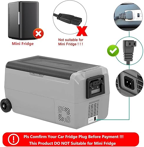 Miniatura 5 de HKY Cable de alimentación CC para refrigerador de automóvil, enchufe de encendedor de cigarrillos de 12 V-24 V con cable de alimentación DC 55215525
