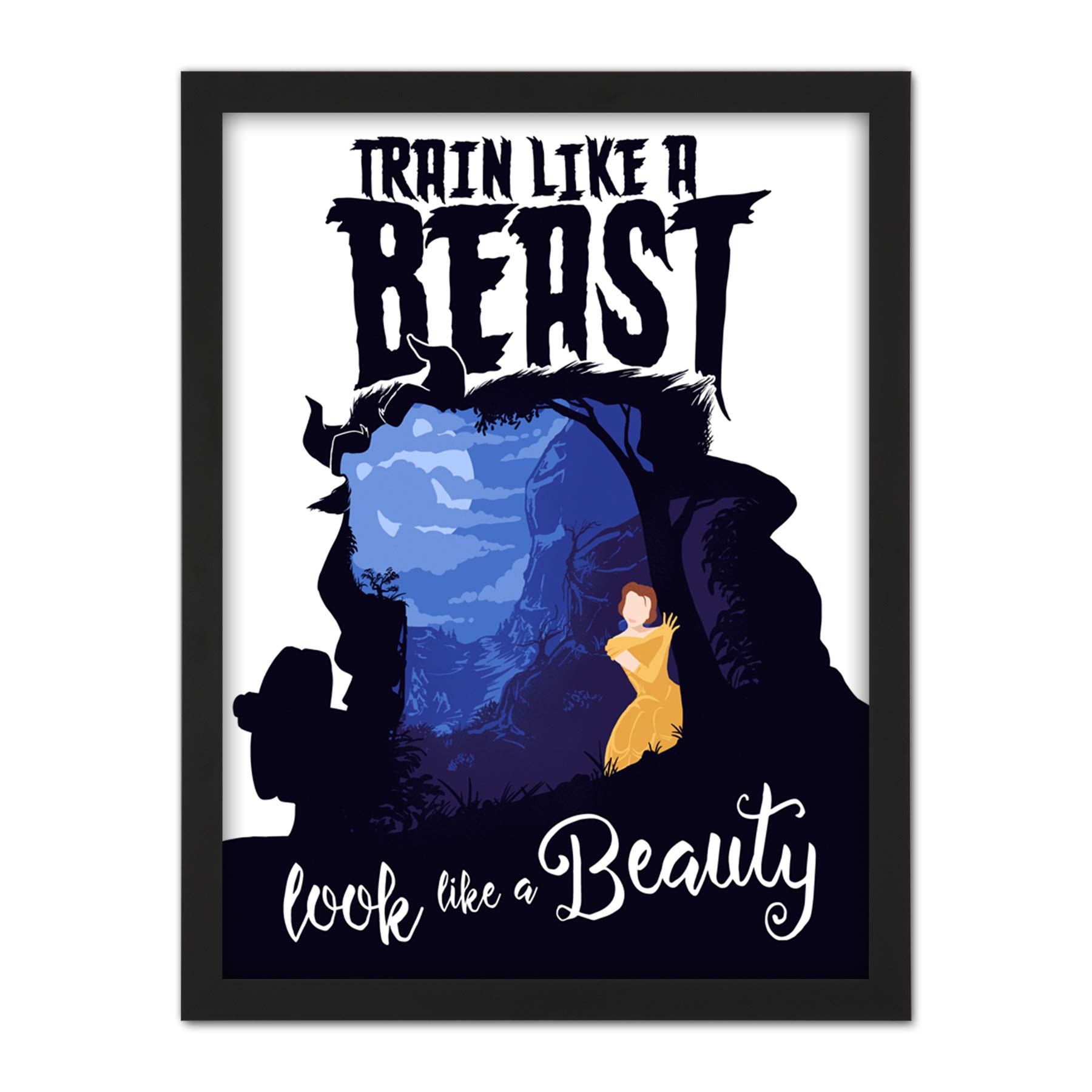 Wee Blue Coo Train Like A Beast Look Like A Beauty Artwork Framed Wall Art Print 18X24 Inch