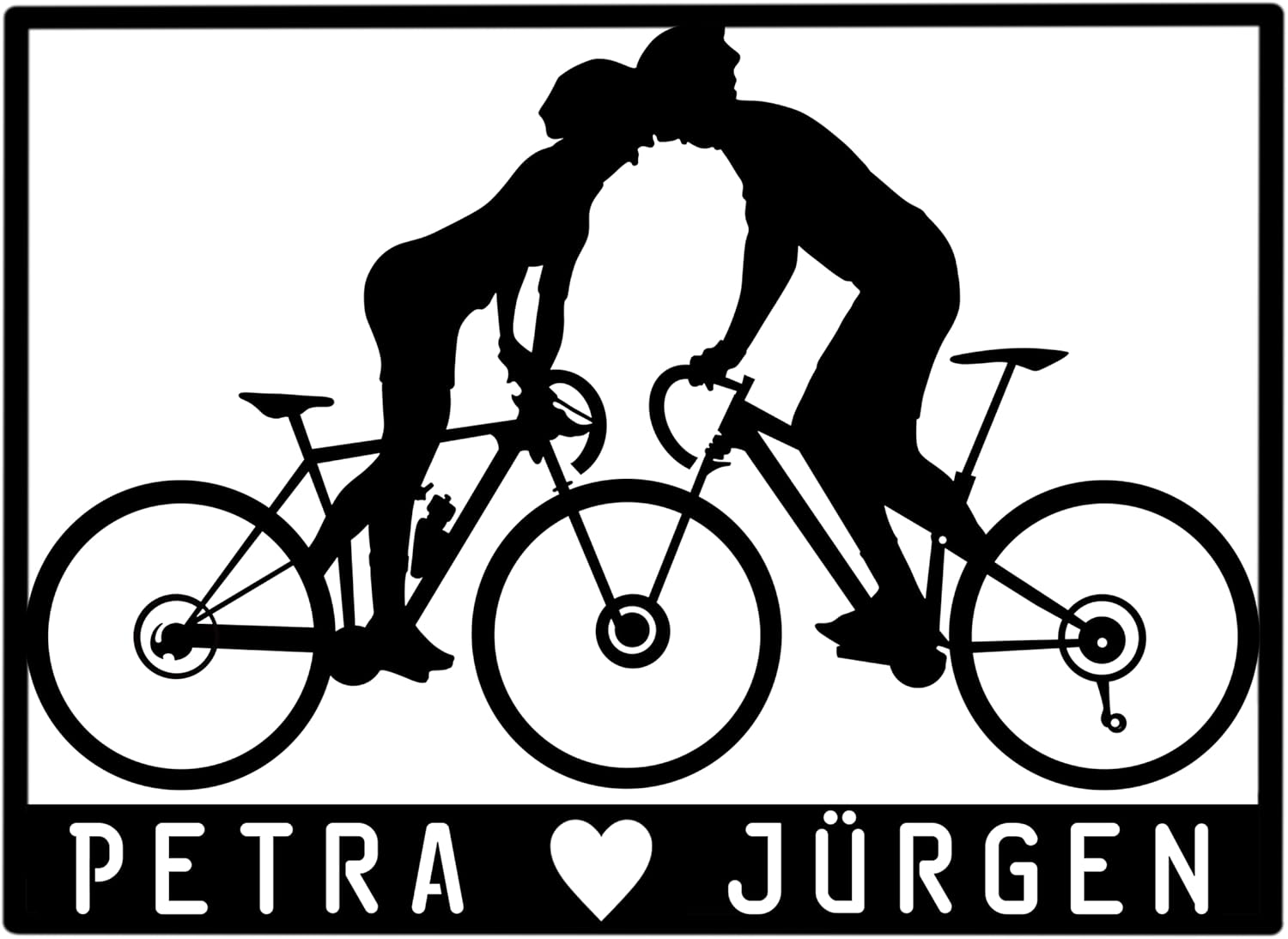 Personalized Couple Bicycle Metal Wall Art – Romantic Valentine’s Day Gift for Bicycle Lovers, Custom Handmade Decor