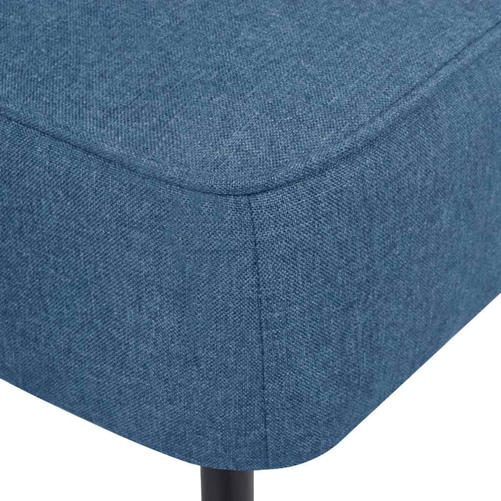 Fauteuil cocktail bleu rembourré au design rétro - Fauteuil de salon confortable avec housse en tissu et pieds en acier pour salon et chambre à coucher - 64 x 73 x 81 cm