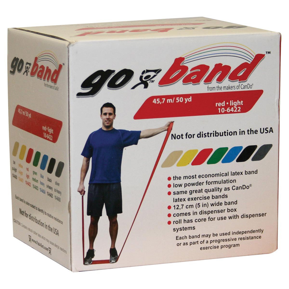 CanDo Go-Band Widerstandsband Rolle 45,7 m – Rot (Leicht) – Preisgünstiges Latex-Übungsband für Fitness, Physiotherapie und Ergotherapie