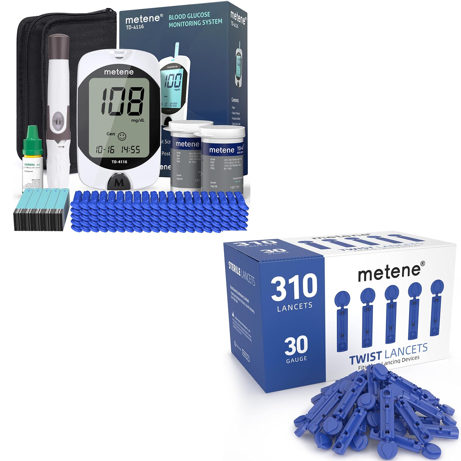 Amazon.com: Metene TD-4116 Blood Glucose Monitor Kit & Metene