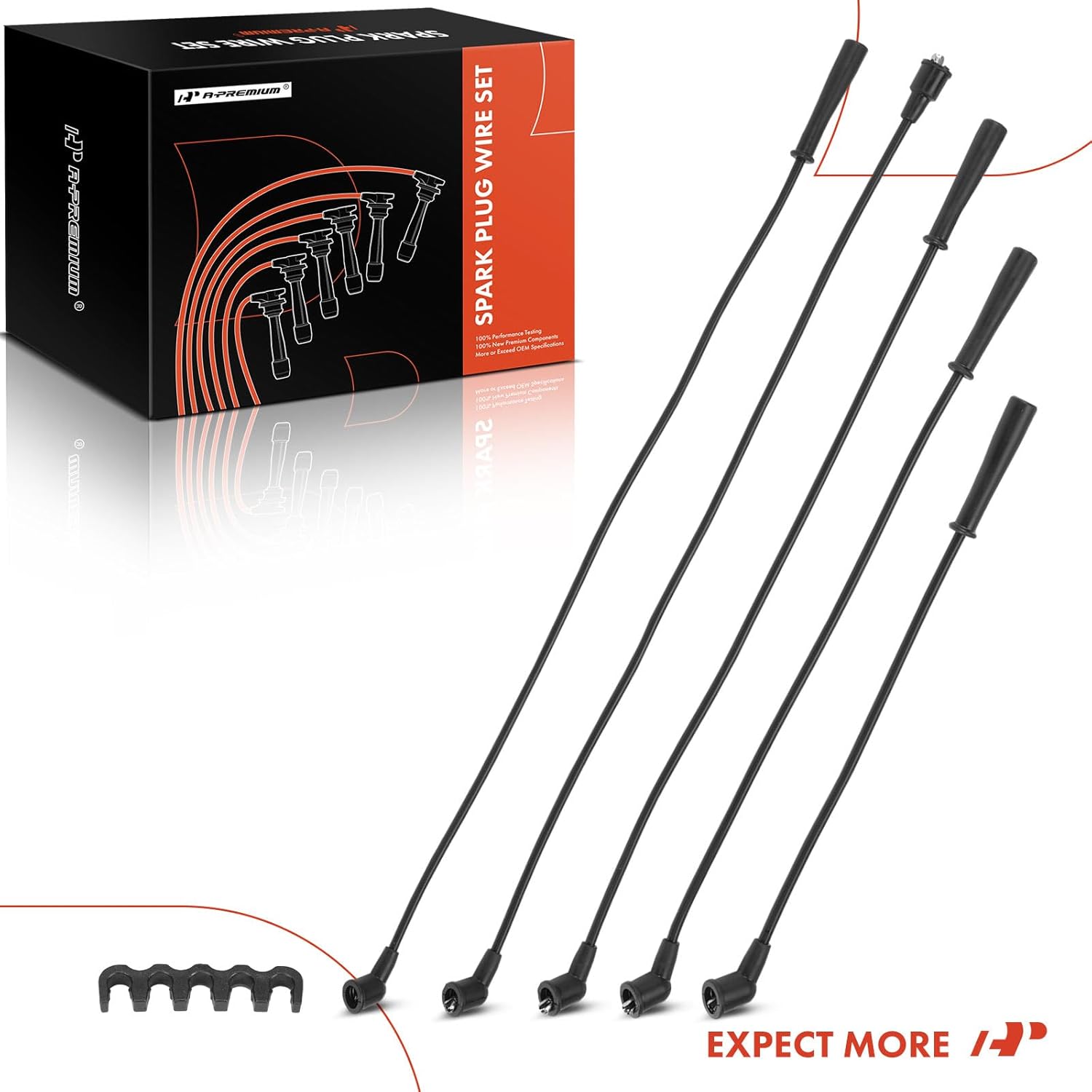 A-Premium Ignition Spark Plug Wires Set of 5 Compatible with Mazda B2600 1990-1993, MPV 1989-1994, L4 2.6L