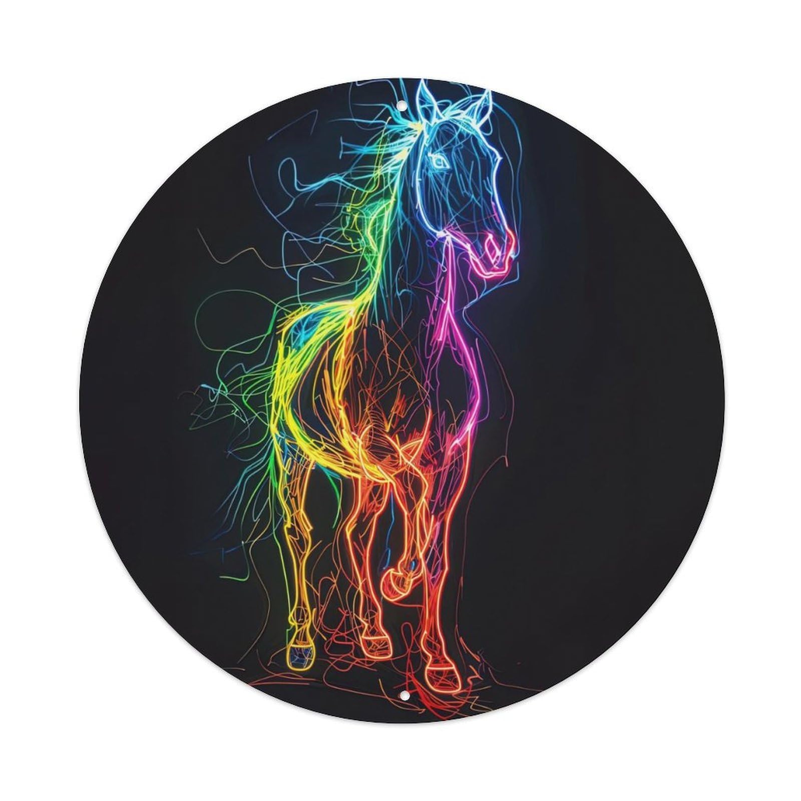 Animal Abstract Horses Vintage Metal Tin Sign Plaque Wall Decor for Cafe, Club Bar, Office, Garden Metal Poster 8x8Inch