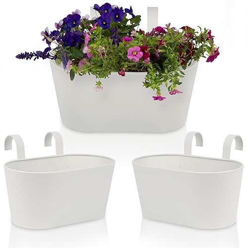 Beautiful Hanging Flower Pots for Outside Railing Or Fence -