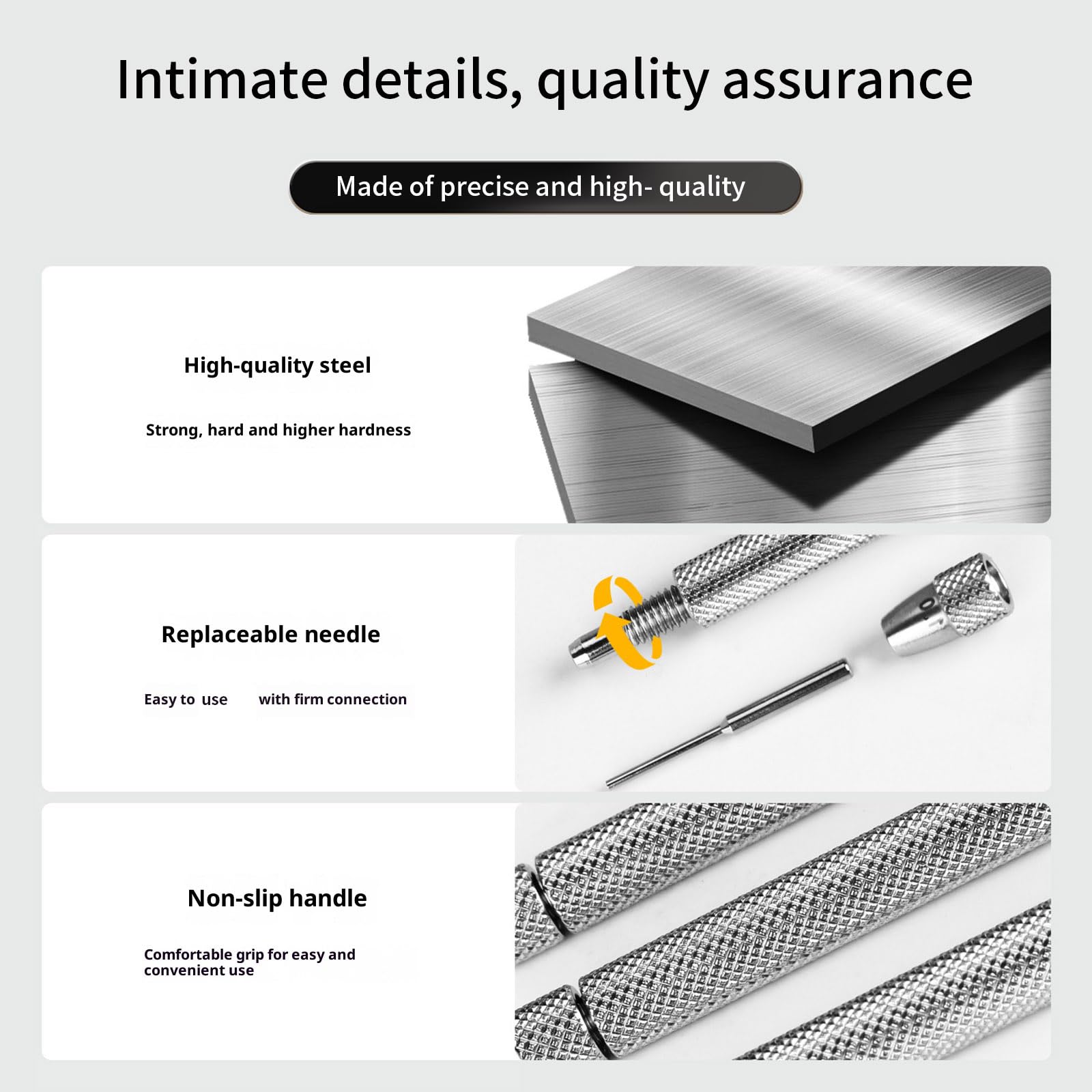 Lot de 6 outils de retrait de maillons de montre en acier inoxydable pour réparation professionnelle et ajustement de bracelet