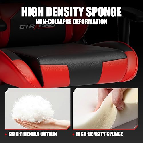 Miniatura 9 de GTRACING Gaming Chair Racing Office Computer Ergonomic Video Game Chair Backrest and Seat Height Adjustable Swivel Recliner with Headrest and Lumbar