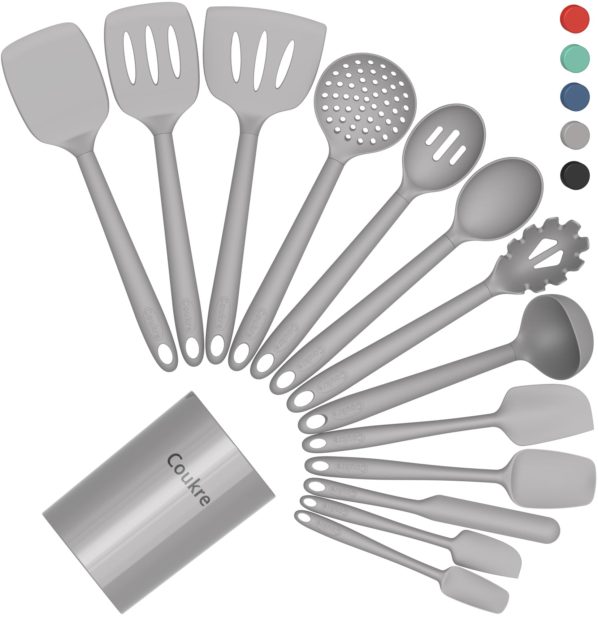 Coukre 14-Piece Silicone Utensil Set - Heat Resistant -7