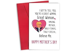 Funny Trump Mothers Day Card, Hilarious Mothers Day Gifts from Daughter Son