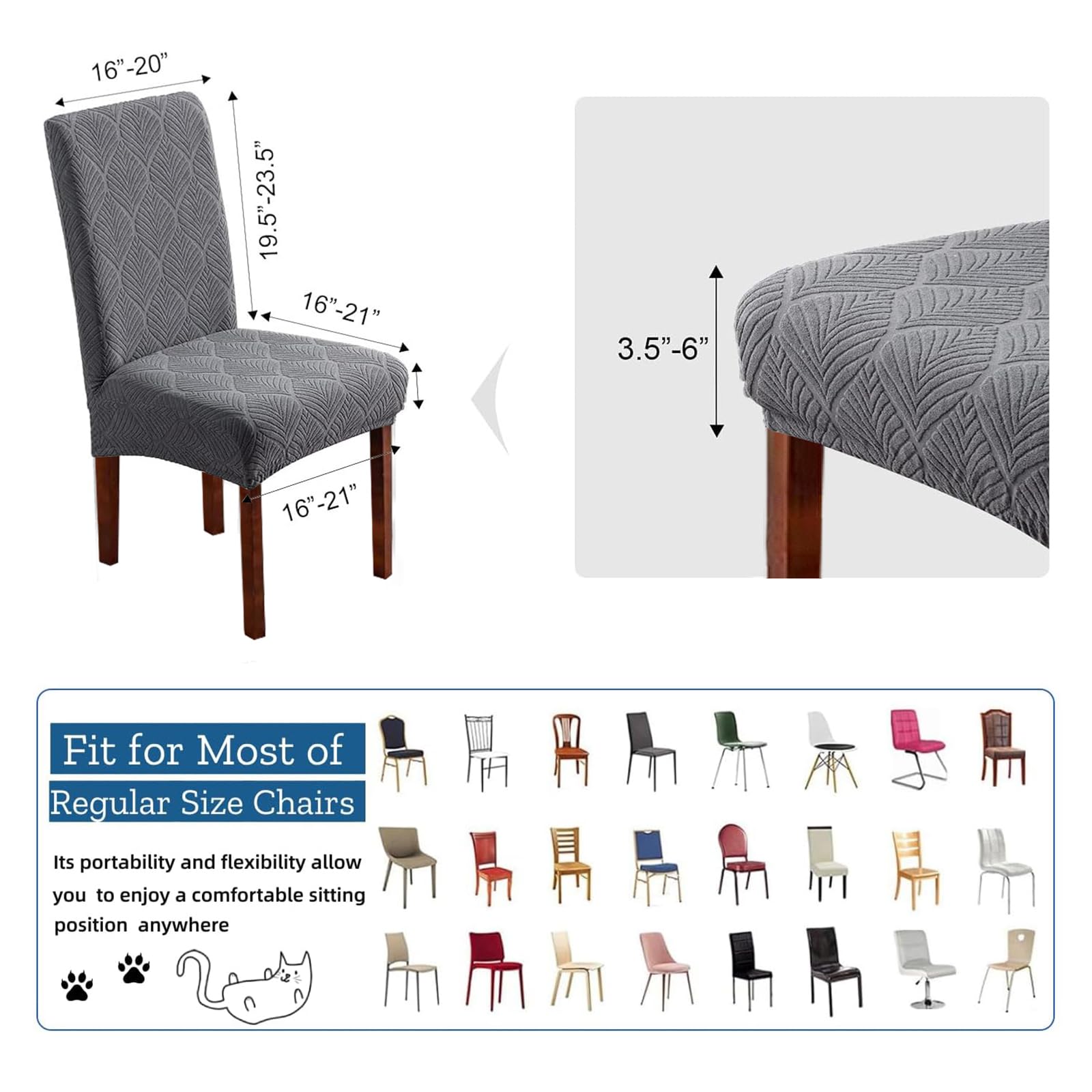 OKYUK Waterproof Chair Covers for Dining Room 4/6 Pack - Image 2