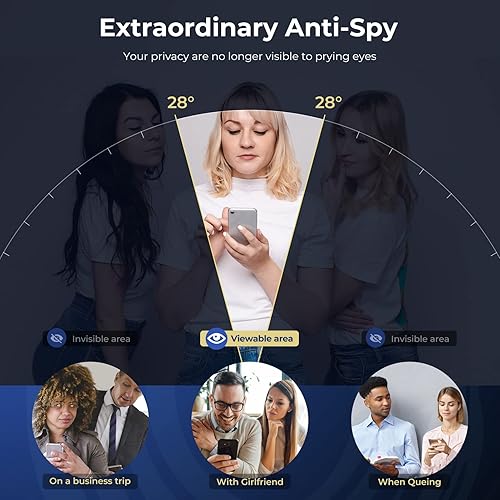 Miniatura 19 de ORIbox Protector de pantalla de cristal para iPhone 13 Pro Max, 3 paquetes de protección ocular antiarañazos, protector de pantalla de vidrio