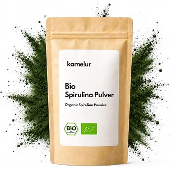 Kamelur Organic Spirulina Powder Green 1 kg - Organic Algae Gently Dried & Finely Ground - Algae Powder Spirulina from Controlled Organic Cultivation