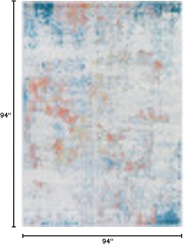 Vista 82 de Artistic Weavers Arti - Alfombra abstracta moderna de 5 pies, 3 pulgadas, Redonda, Aguamarina/coral Agua / coral