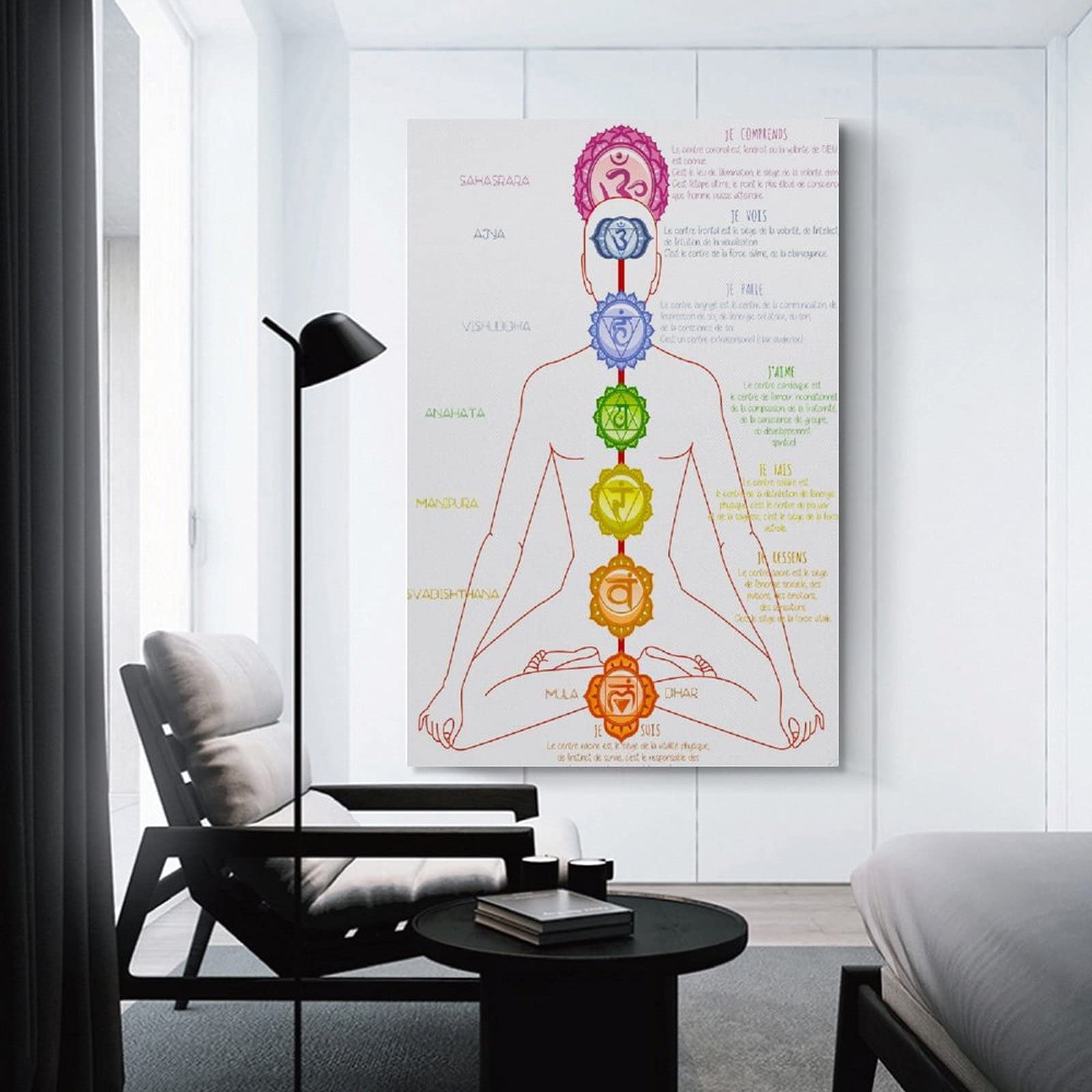 Indien bouddha Statue méditation 7 Chakra tapisserie tenture murale