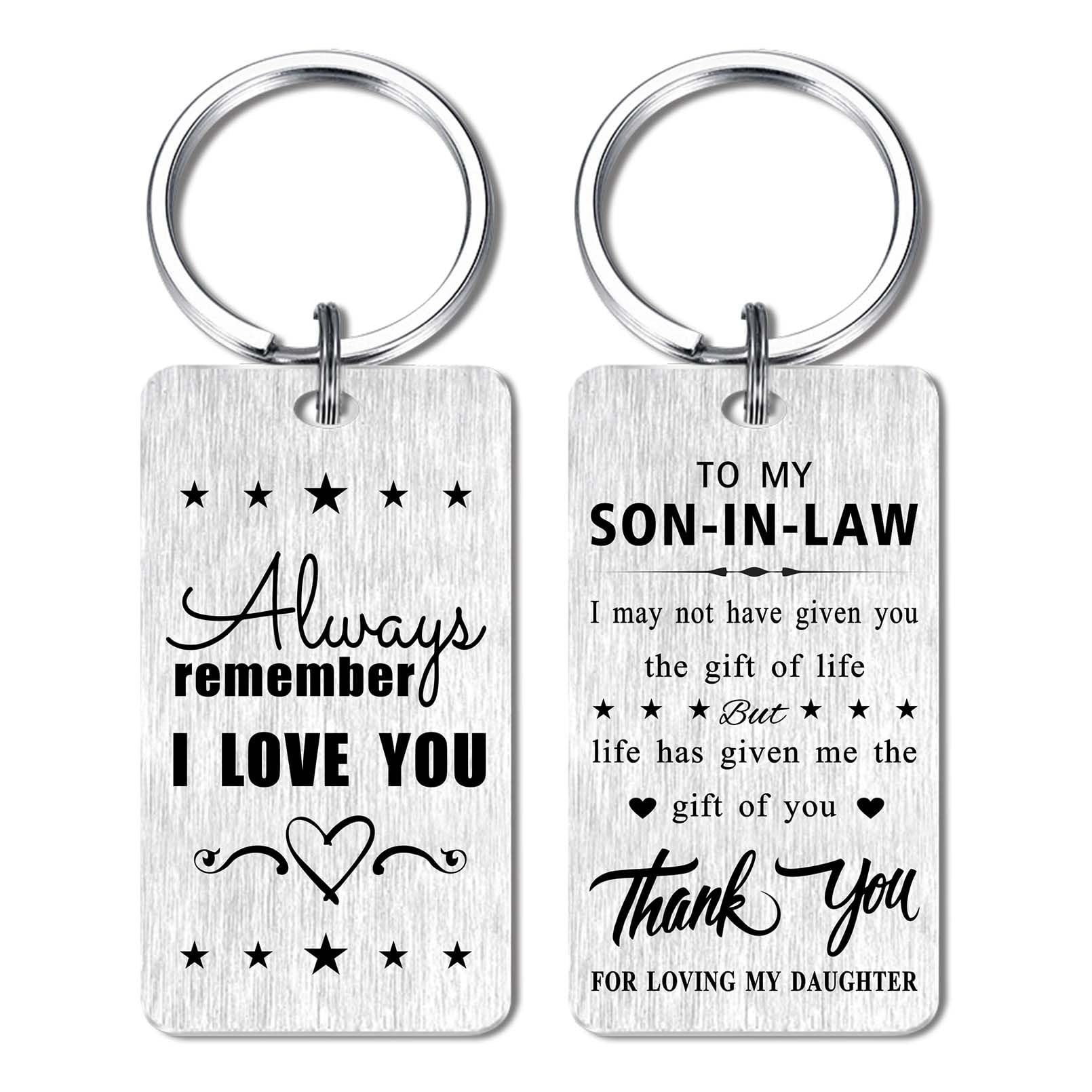 Gezxin Son In Law Gifts for Men, Gifts for Son In Law Christmas Valentines Birthday Father's Day Easter Wedding Keychain