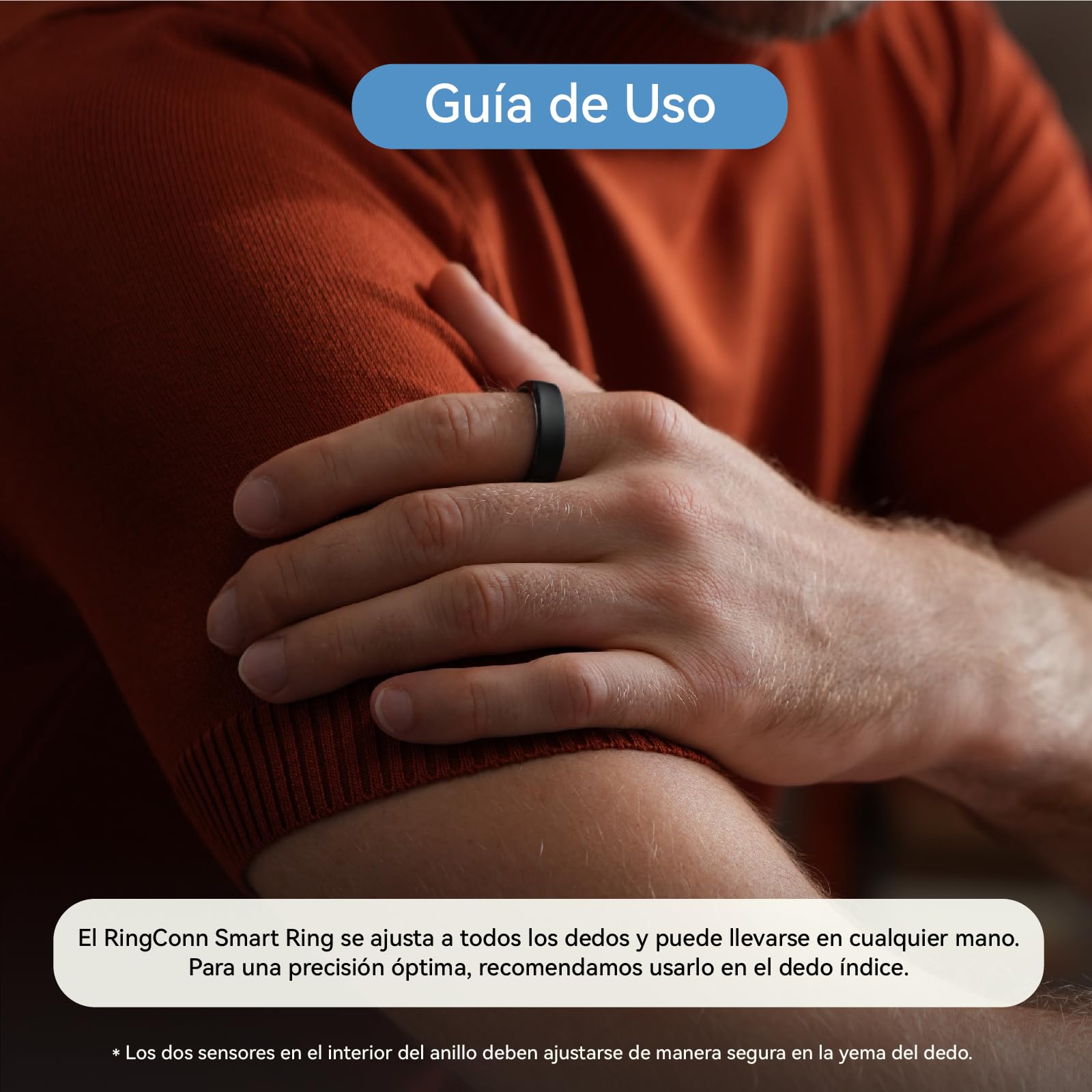 RingConn Gen 2 Smart Ring Negro Talla 9 Monitoreo Sueño Estrés Frecuencia Cardíaca Salud Femenina Sin Suscripción 12 Días Autonomía