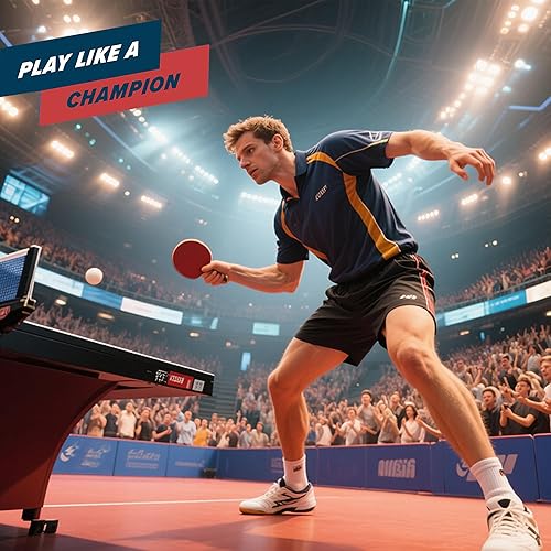 Miniatura 6 de Raquetas de ping pong de fibra de carbono, raquetas de tenis de mesa de nivel profesional para un control superior, hoja de 7 capas, goma premium,