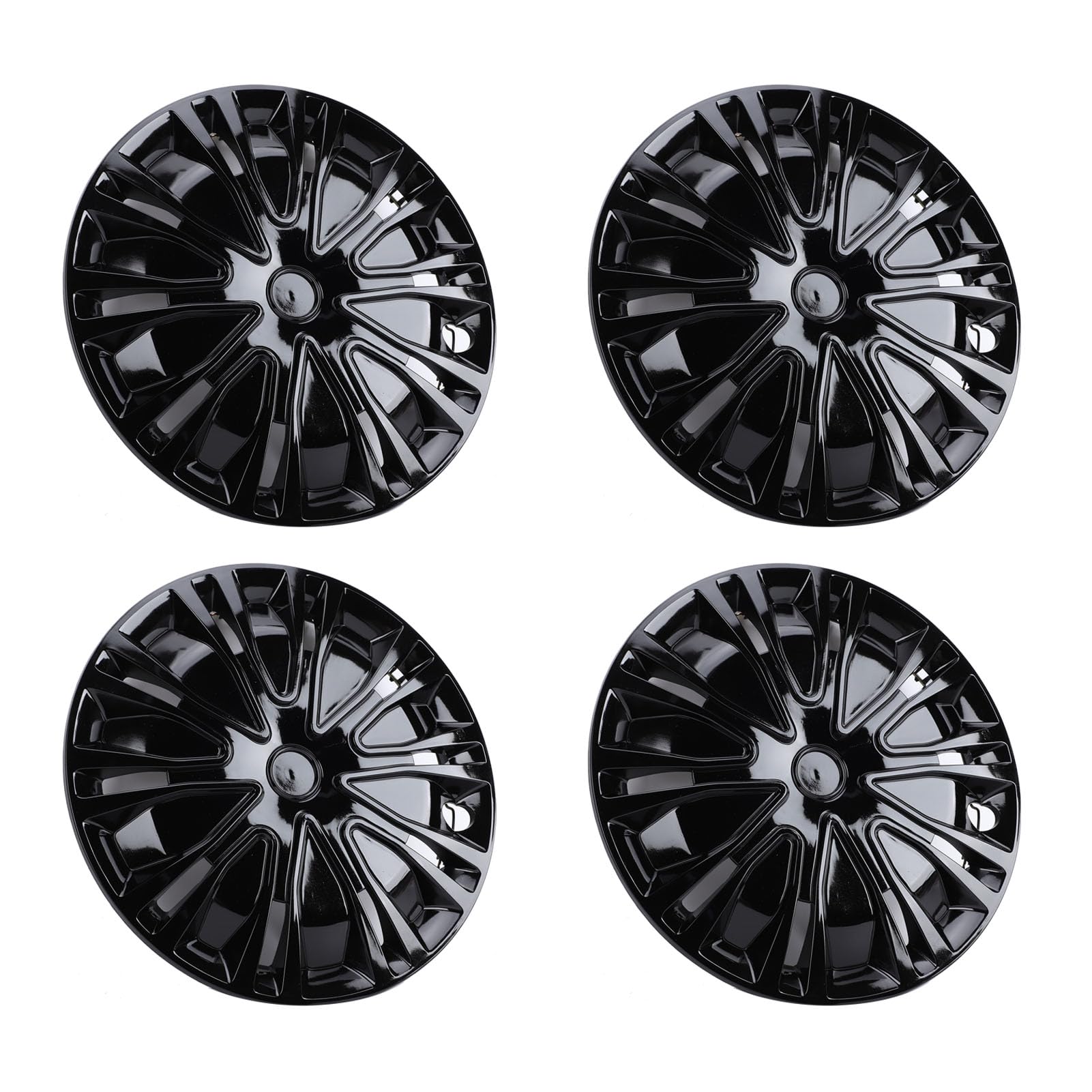 Osłona Felgi Kołpaki, 4 szt. Ozdobne Kołpaki 14 Cali Stylowy Klips R14 Zamiennik dla AX (BLACK)
