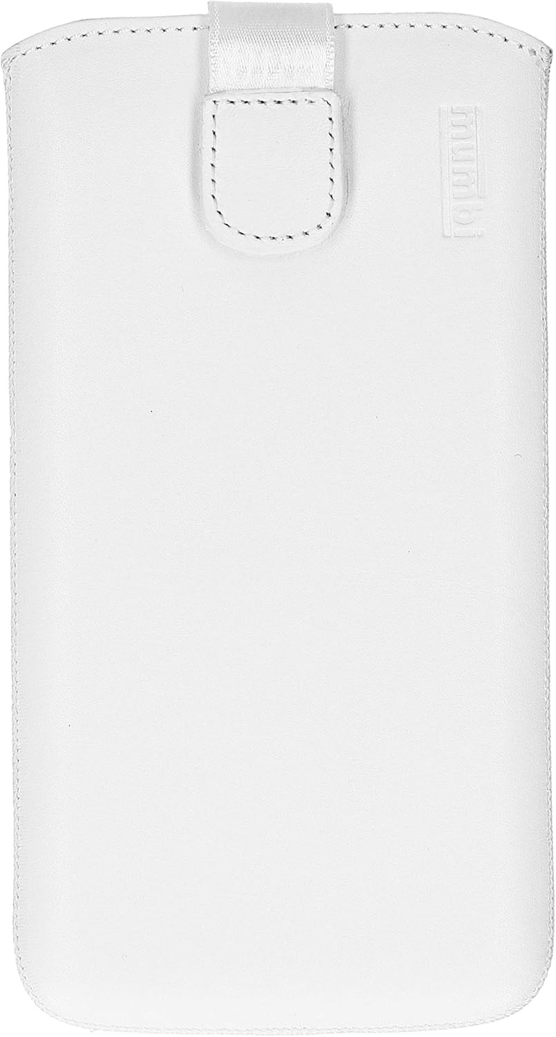 mumbi Genuine Leather Case Compatible with Huawei P30 White
