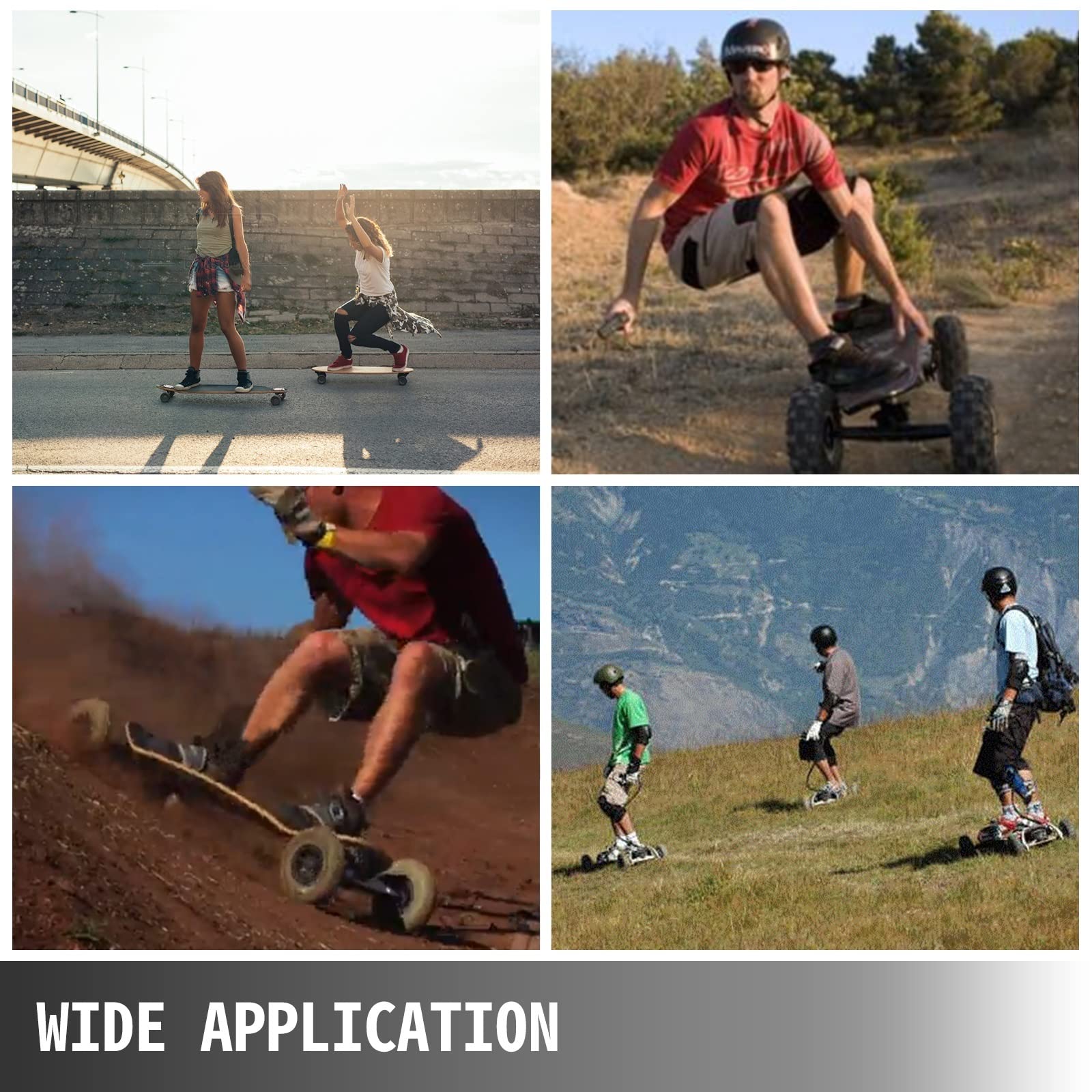 Mountainboard 37''L Cross Country Skateboard All Terrain Longboard with 95A Shock Absorber Mountain Skateboard with Wheels