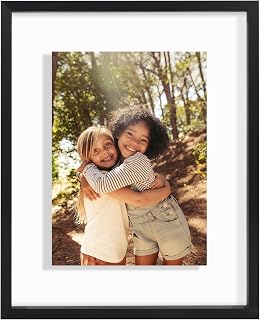 Americanflat 8x10 Floating Picture Frame - Metal - Black